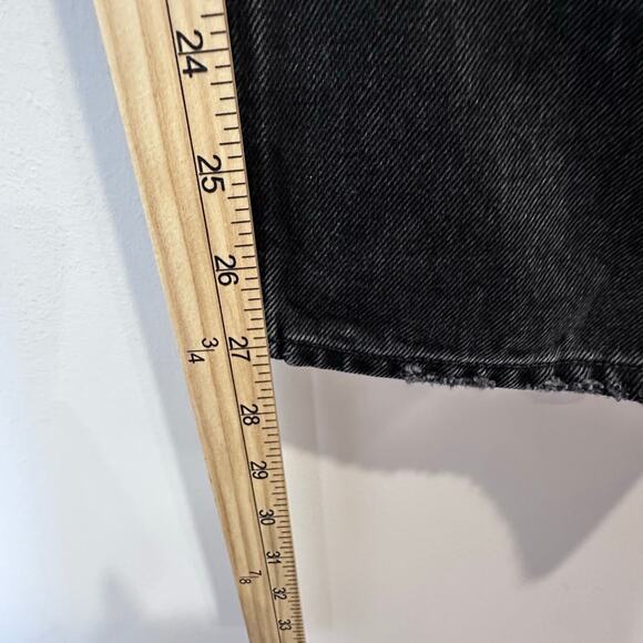 AGOLDE ’90s Pinch Waist Straight Jeans Size 27 Black Distressed Button-Fly - Picture 9 of 10